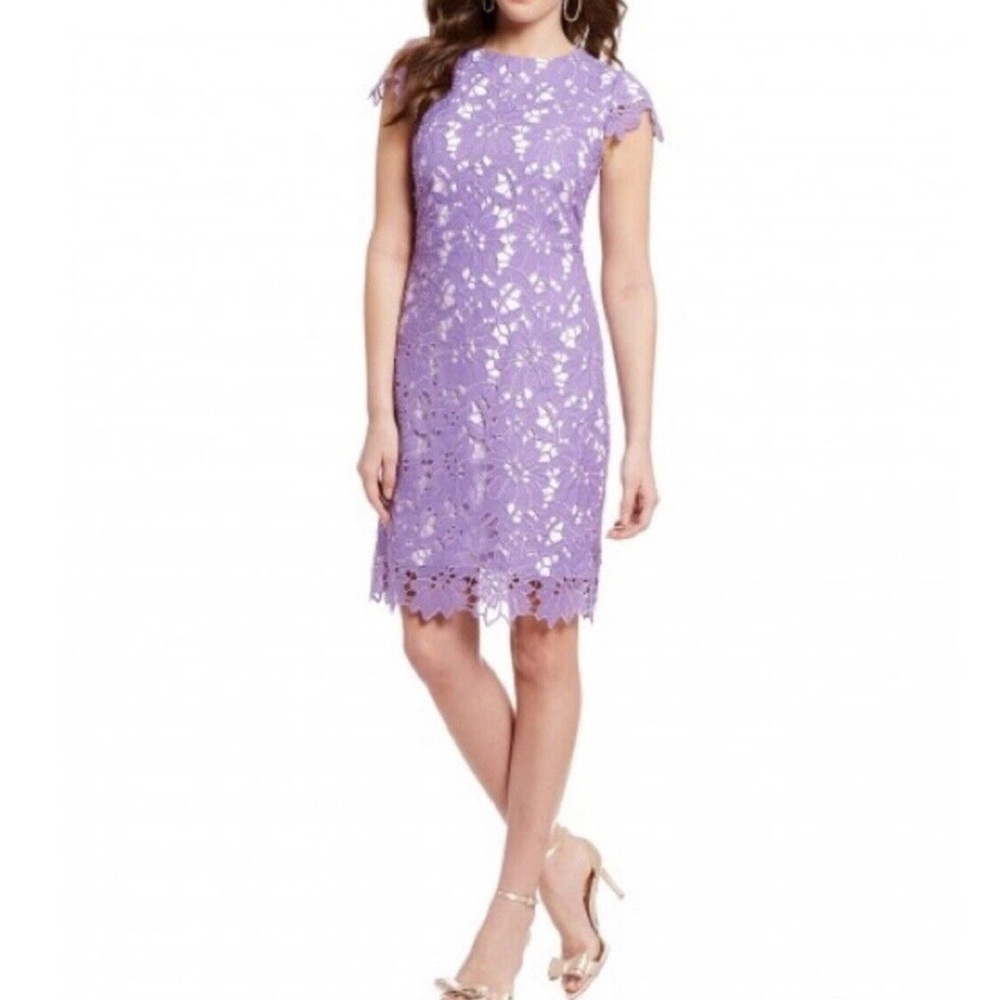Elegant Purple Lace Badgley Mischka Dress size 4